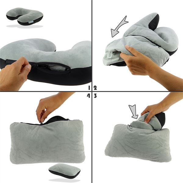 Coussin 2 en 1 : cale-nuque & oreiller d'appoint Kiné Travel