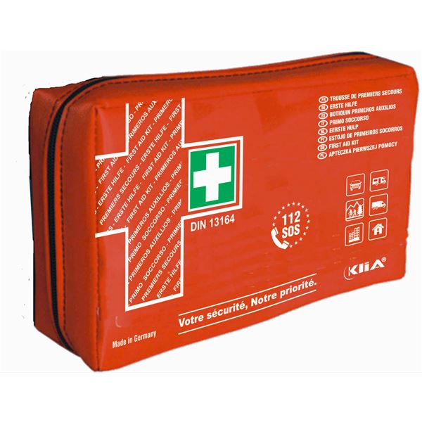 Trousse de premiers secours DIN 13164 avec couverture de survie