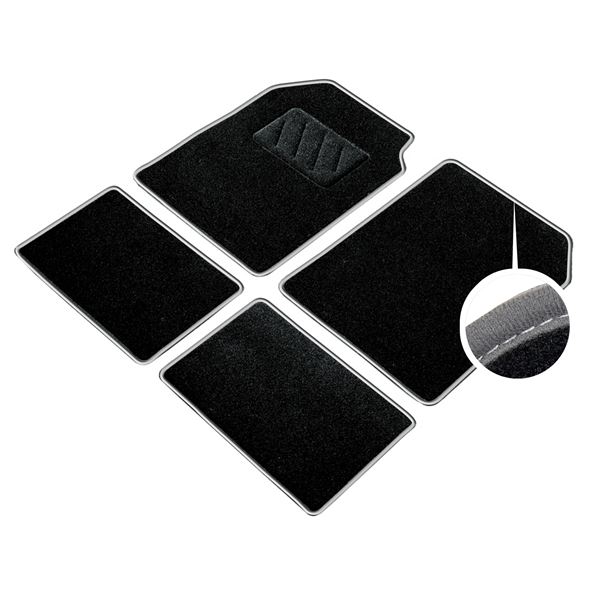4 tapis moquette universels Velours ganse grise
