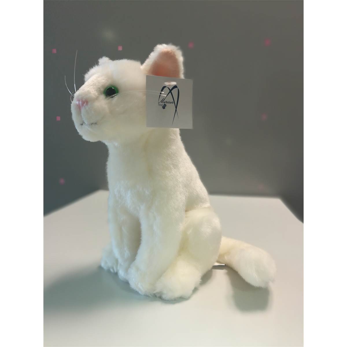 Peluche Mini Chat Feu Vert 21 Cm