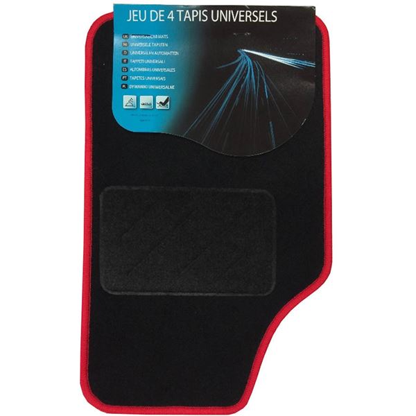 Tapis moquette universel Prems rouge x4
