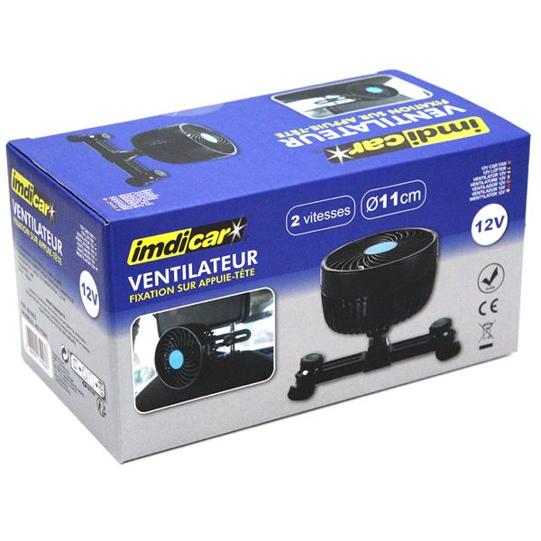 Ventilateur d'appoint sur appuie-tête 12V