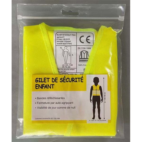 Gilet de sécurité Jaune Enfant