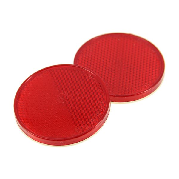 2 Catadioptres ronds rouges Feu Vert