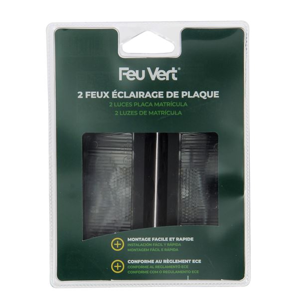 2 Feux éclairage remorque plaque Feu Vert
