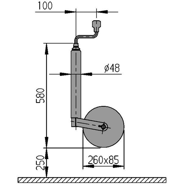 Roue Jockey télescopique AL-KO gonflable