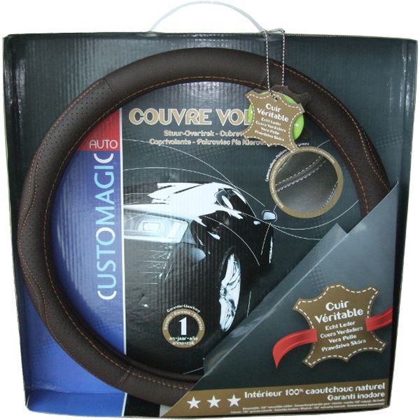 Couvre volant en cuir Havana