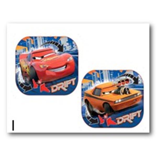 2 rideaux latéraux carrés Cars 21,5x22 cm