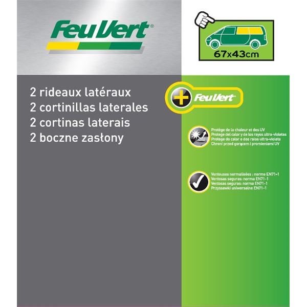 2 rideaux latéraux 67x43 cm Feu Vert