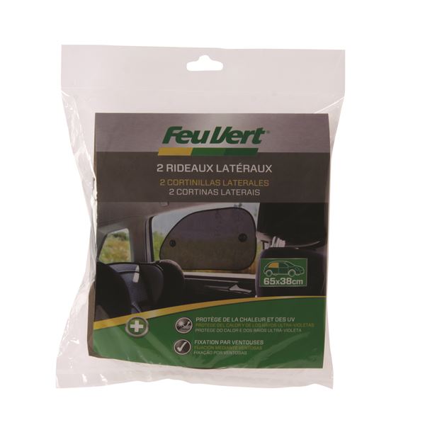 2 rideaux latéraux profilés 65x38 cm Feu Vert