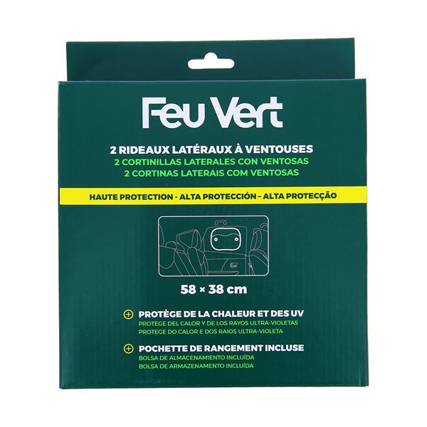 2 rideaux latéraux 58x38 cm Feu Vert Premium