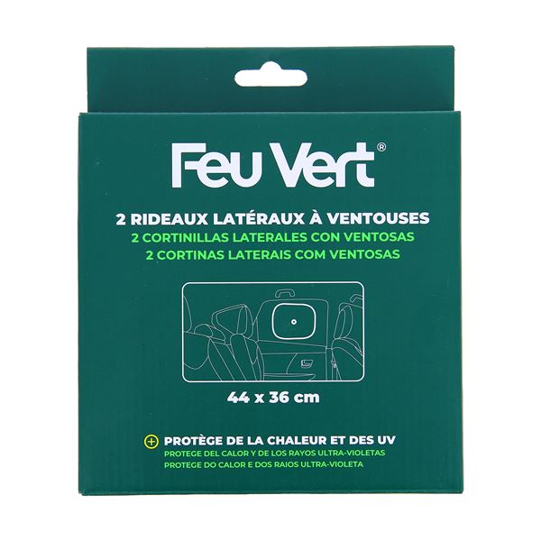 2 rideaux latéraux 44x36 cm Feu Vert