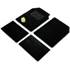 Jeu de 4 tapis moquette universels noir avec broderie Spring