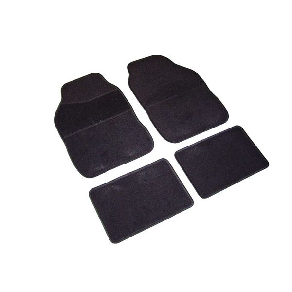 4 tapis moquette universels noir Vogue