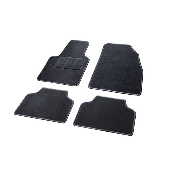 4 tapis semi sur-mesure moquette noire T1 CONTACT