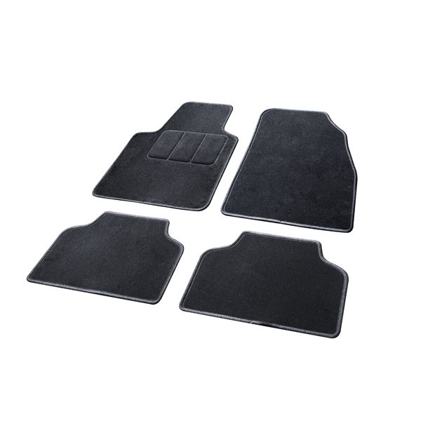 4 tapis semi sur-mesure moquette noire T2 CONTACT