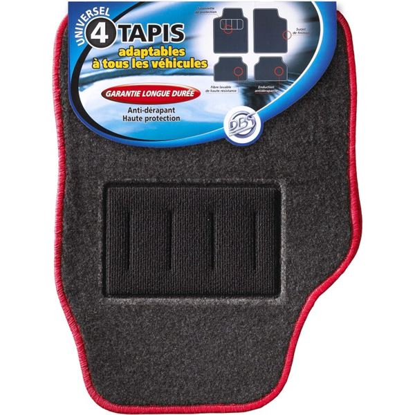 Tapis moquette universel Summer rouge x4