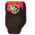 Jeu de 4 tapis noir avec broderie magnolia violet