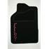 Jeu de 4 tapis moquette universel noir avec broderie Tendance Rose