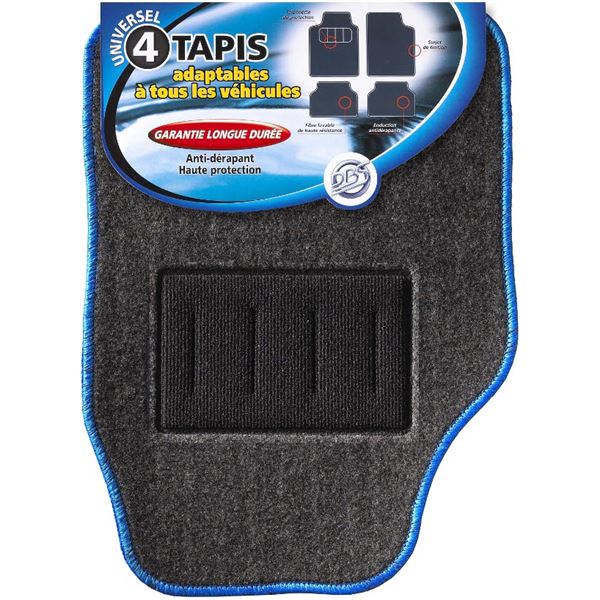 4 TAPIS MOQUETTE UNIVERSELS MILAN BLEU