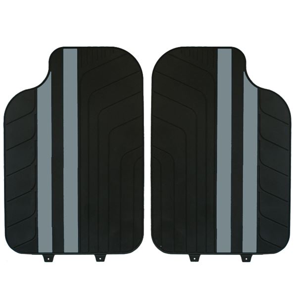 Tapis voiture universel PVC bandes grises
