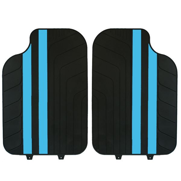 Tapis voiture universel PVC bandes bleues