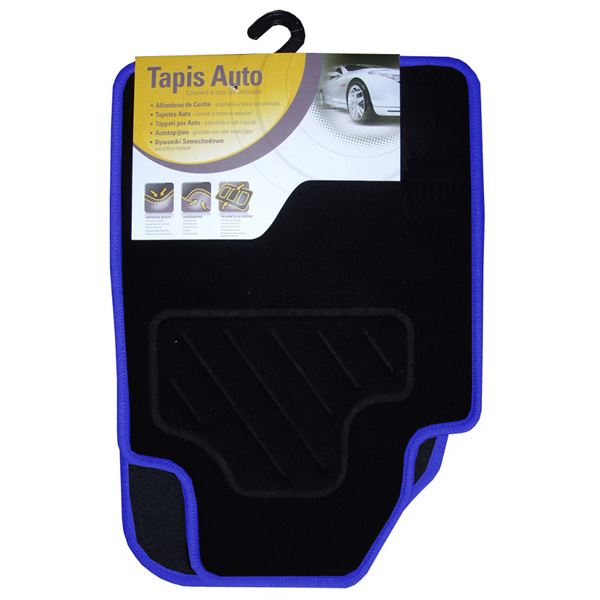 4 tapis moquette universels Pegasus bleu