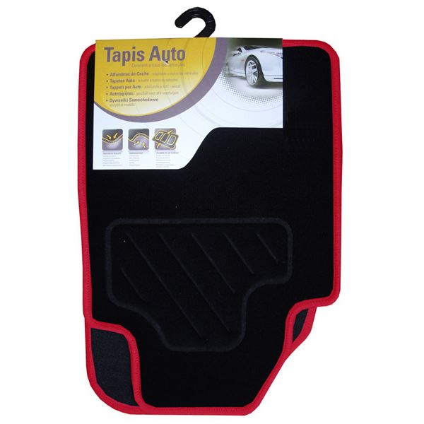 4 tapis moquette universels Pegasus rouge