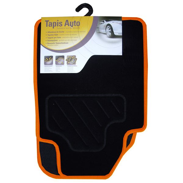 4 tapis moquette universels Pegasus orange