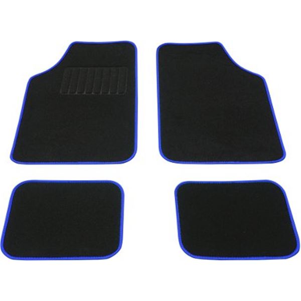 4 tapis moquette universels Balzac bleu