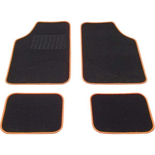 4 tapis moquette universels Balzac orange