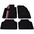 4 tapis moquette universels 2 bandes rouge