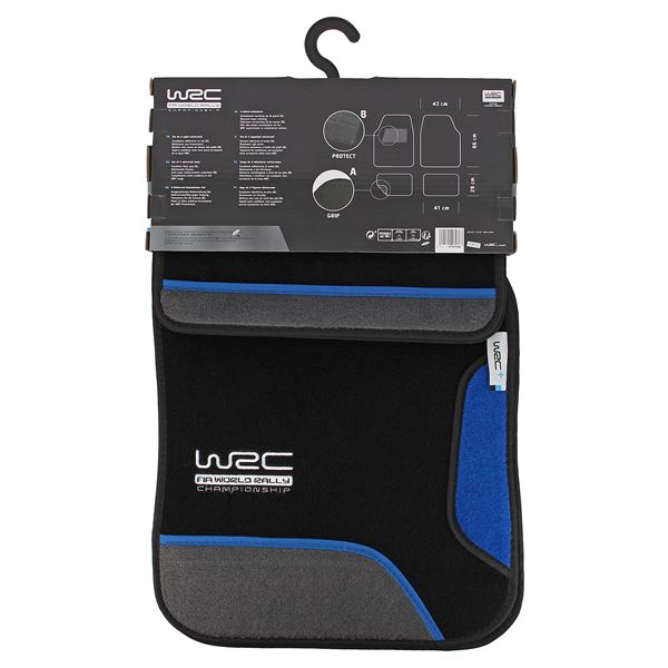 4 tapis moquette universels WRC Blue Race