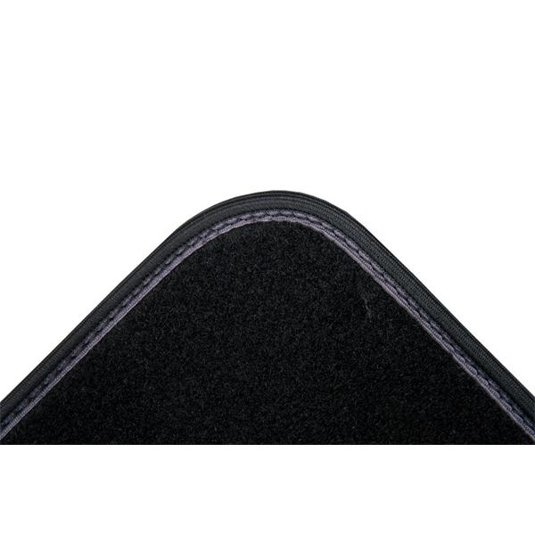 4 tapis de voiture moquette universels ganse bicolore gris