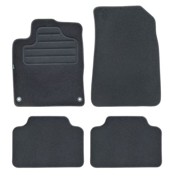 4 tapis sur mesure moquette noire pour Peugeot 407 Feu Vert