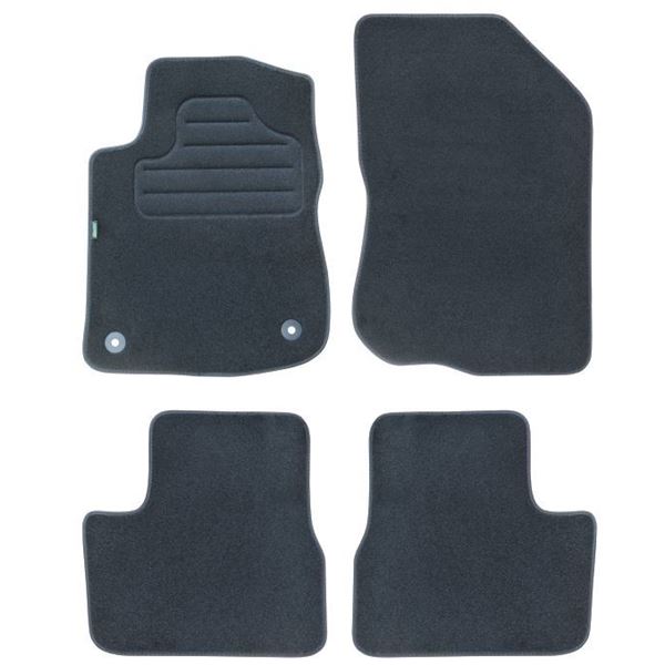 4 tapis sur mesure moquette noire pour Peugeot 208 I 2008 I Feu Vert