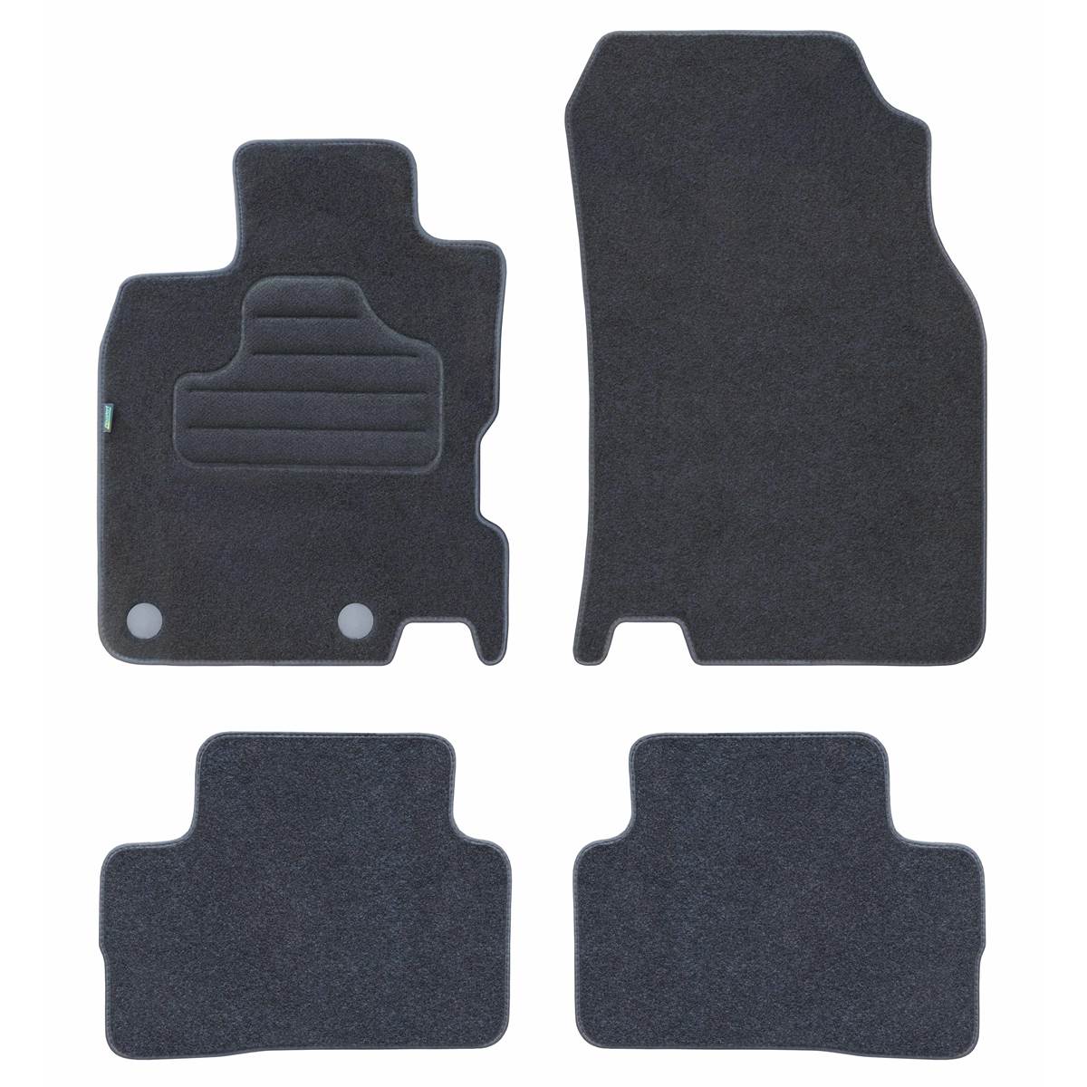 Tapis (4 pièces) Sur Mesure Moquette Noire Pour Renault Kadjar Feu Vert