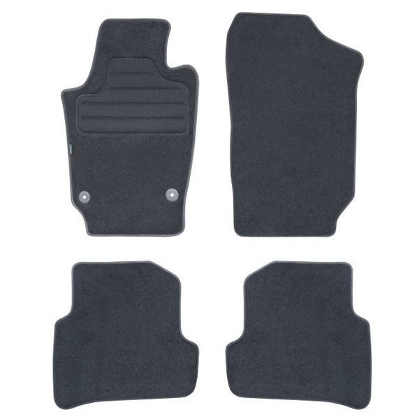 4 tapis sur mesure moquette noire pour Volkswagen Polo V Feu Vert