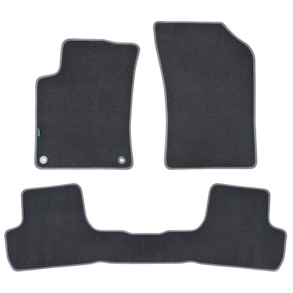 Jeu de tapis sur mesure moquette tuftée noire pour Citroën C3 II DS3 Feu Vert Premium