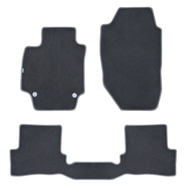 Jeu de tapis sur mesure moquette tuftée noire pour Renault Captur I Feu Vert Premium