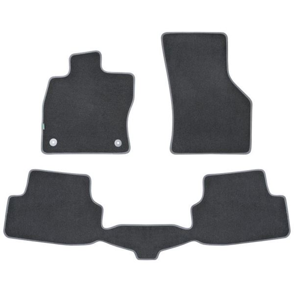 Jeu de tapis sur mesure moquette tuftée noire pour Volkswagen VII Feu Vert Premium