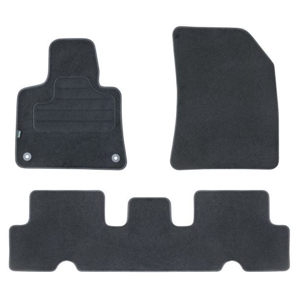 3 tapis sur mesure moquette noire pour Citroën C4 Picasso II Feu Vert