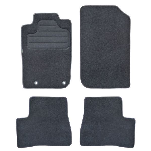 4 tapis sur mesure moquette noire pour Peugeot 206 Feu Vert