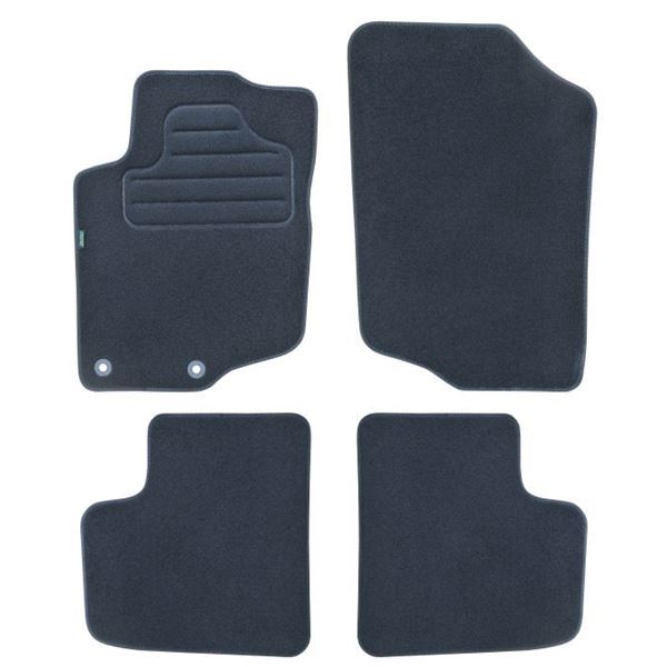 4 tapis sur mesure moquette noire pour Peugeot 207 Feu Vert