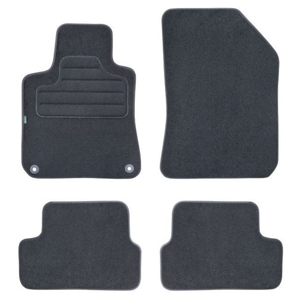 4 tapis sur mesure moquette noire pour Peugeot 308 II Feu Vert