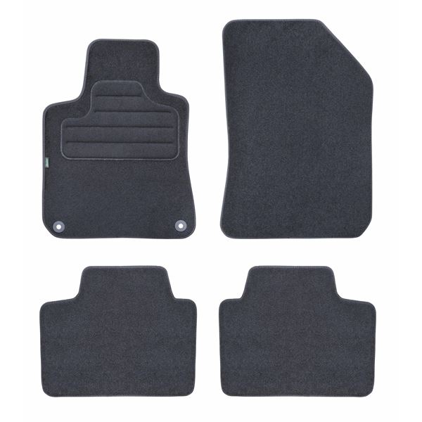 4 tapis sur mesure moquette noire pour Peugeot 308 II SW Feu Vert