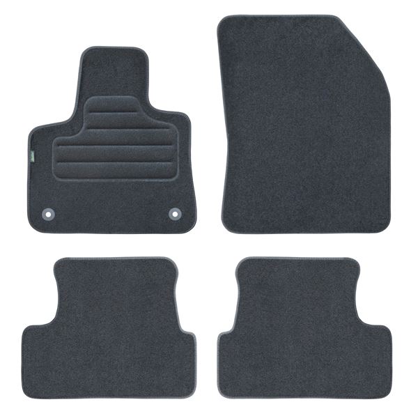 4 tapis sur mesure moquette noire pour Peugeot 3008 II SW Feu Vert
