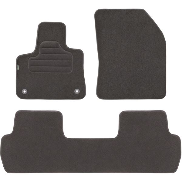 3 tapis sur mesure moquette noire pour Peugeot 5008 II Feu Vert