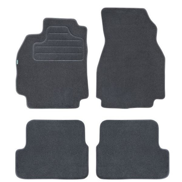 4 tapis sur mesure moquette noire pour Renault Mégane II Feu Vert
