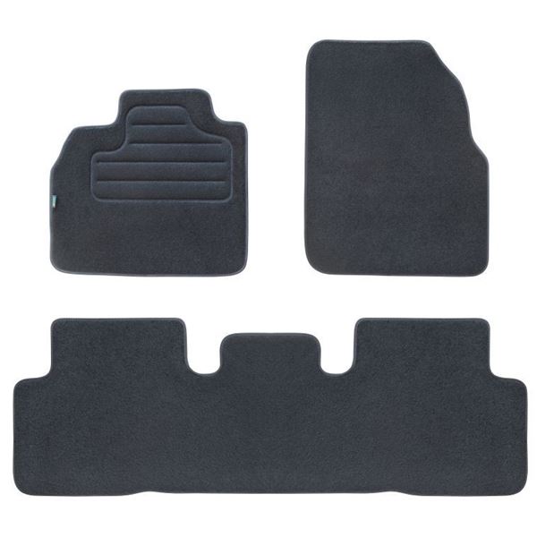 3 tapis sur mesure moquette noire pour Renault Scenic II Feu Vert